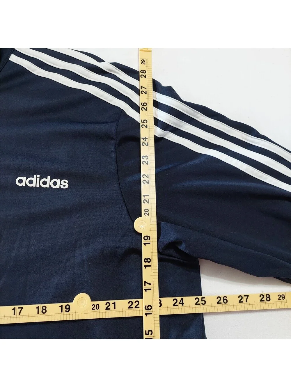 Adidas Men's 2XL Navy Track Jacket with White Stripes